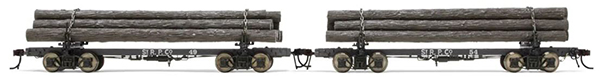 Rivarossi HR6631 - American Timber Transport Wagon Set 2pcs of the St.Regis Paper Co
