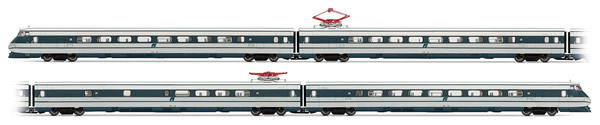 Rivarossi HRS2512 - FS, set of 4 units ETR 401 “Pendolino” in silver/blue livery, squared logo