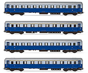 4pc Passenger coache Set Treno Azzurro