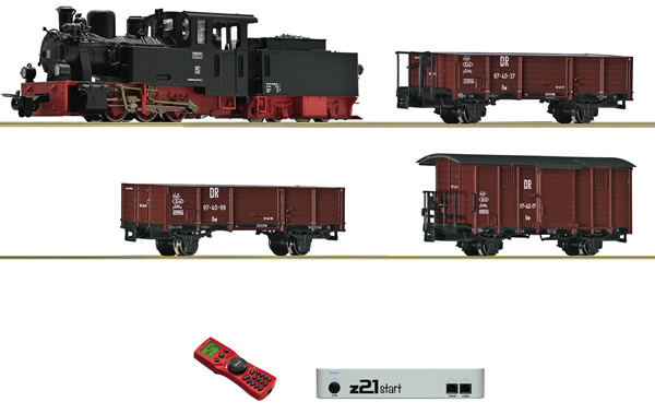 Roco 31031 - German Digital Starter Set z21 with Steam Locomotive and Freight Train of the DR