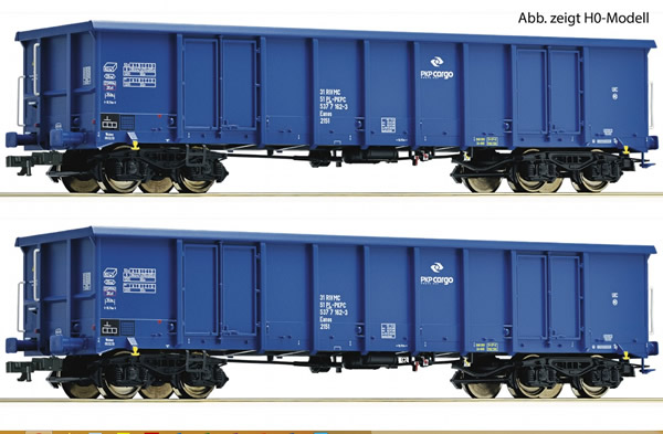 Roco 37646 - 2pc Open Freight Car Set