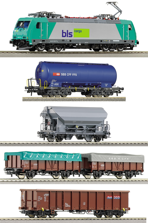 Roco 41324 - Digital starter set BR 185 with freight train, the BLS