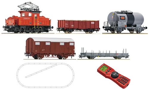Roco 41405 - Swiss Digital Starter Set: Electric Locomotive Ee3/3 and freight train of the SBB