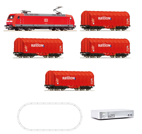 Roco 41514 - German Digital Starter Set z21: Electric Locomotive Series 145 + freight train of the  DB AG