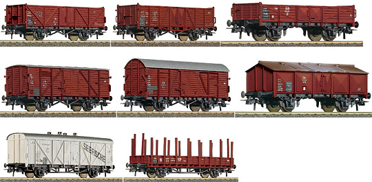 Roco 44002 - 8 piece goods wagon set
