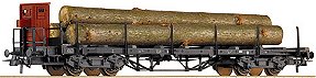 Roco 47193 - Side stanchion wagon w/ wood load