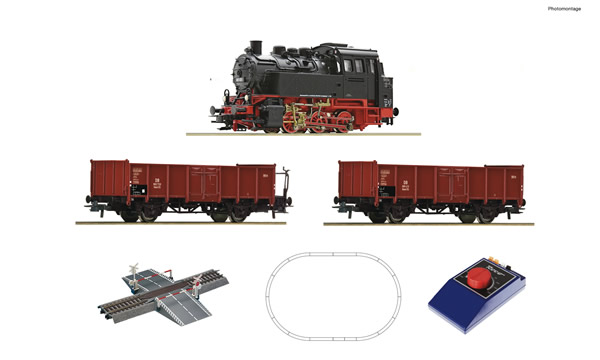 Roco 51160 - Analogue start set: German Steam locomotive class 80 with goods train of the DB