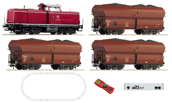Roco 51268 - German Digital Starter Set z21 with Class 212 Diesel Locomotive and Coal Train of the DB