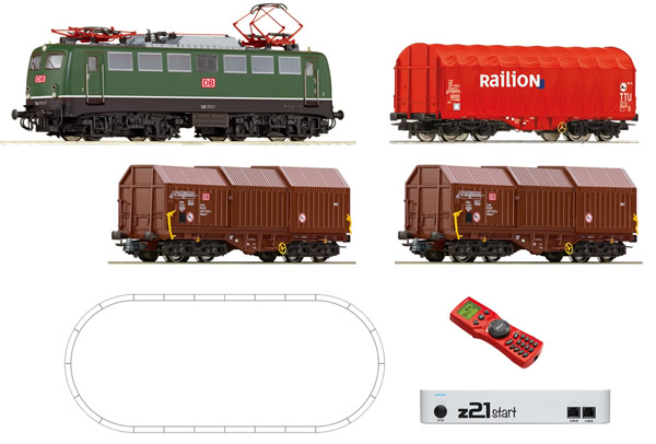 Roco 51281 - German Digital Starter Set z21 with Class 140 Electric Locomotive and Freight Train of the DB-AG