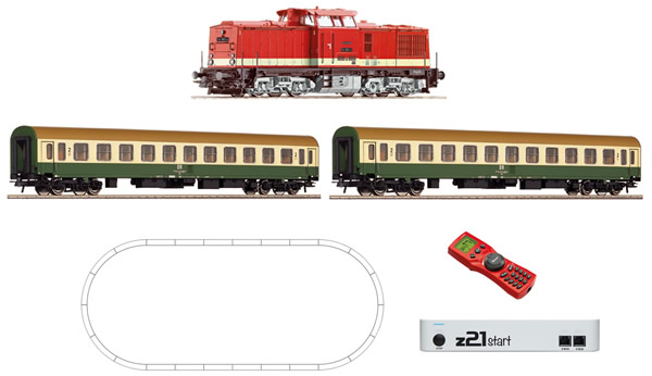 Roco 51284 - German Digital Starter Set z21 with Class 112 Diesel Locomotive and Passenger Train of the DR