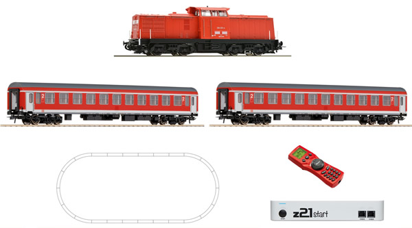 Roco 51285 - German Digital Starter Set with Diesel Locomotive Class 204 and Passenger Train of the DB-AG
