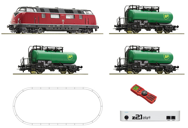 Roco 51290 - German Digital Starter Set z21 with Diesel Locomotive BR 220 and Tank Car Train of the DB