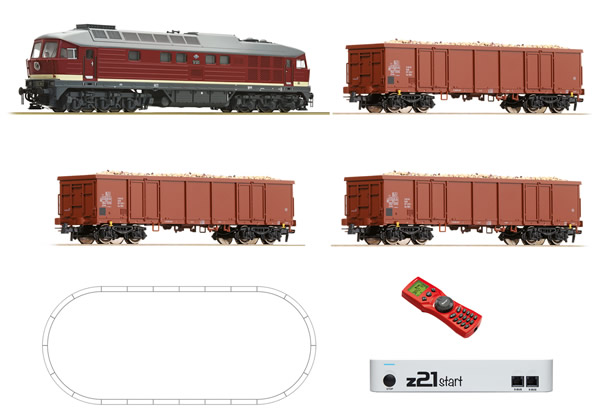 Roco 51292 - German Digital Starter Set z21 with Diesel Locomotive BR 132 and Goods Train of the DR