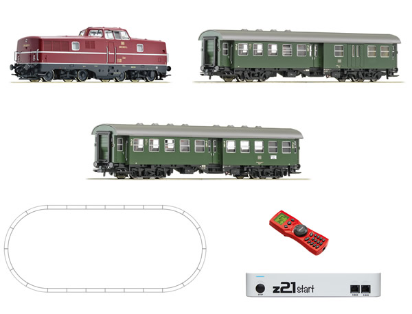 Roco 51295 - German Digital Starter Set z21 with Diesel Locomotive BR 280 and Passenger Train of the DB
