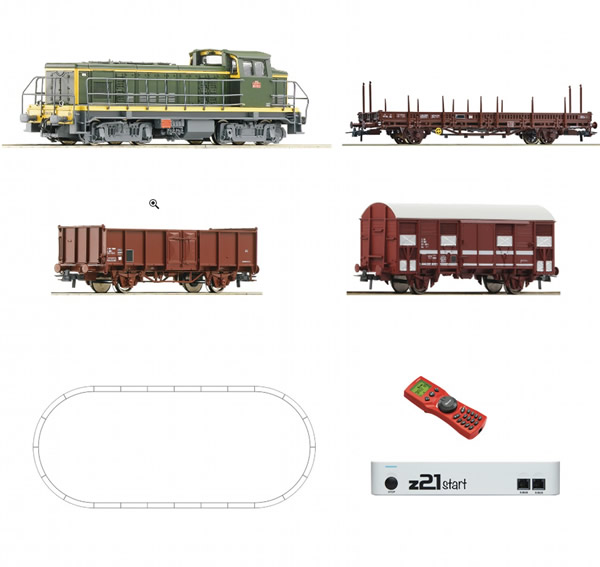 Roco 51300 - Digital z21® start Set: Diesel locomotive BB63000 with freight train of the SNCF