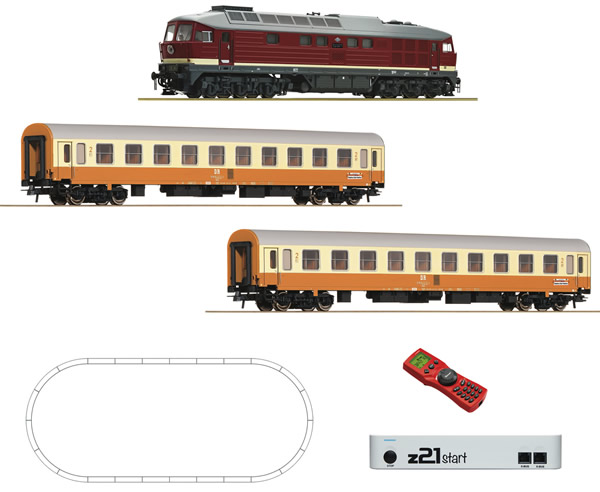 Roco 51301 - Digital z21® start Set: Diesel locomotive BR 132 with passenger train of DR