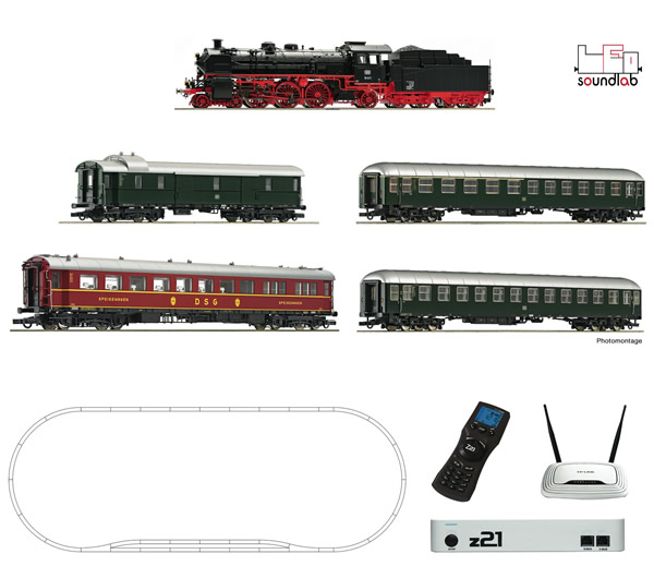 Roco 51313 - z21® Digitalset: Steam locomotive class 18.6 with fast train