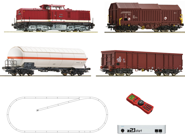 Roco 51321 - Digital Starter Set z21: Diesel Locomotive Class 114 and goods train of the DR