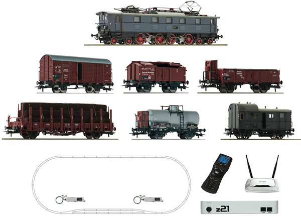 Roco 51323 - Digital Starter Set z21: Electric Locomotive Class E 52 and goods train of the DRG