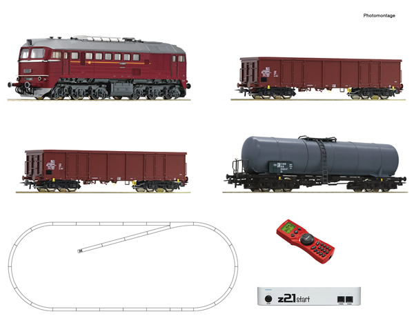 Roco 51331 - z21 start digital set: German Diesel locomotive class 120 with goods train of the DR