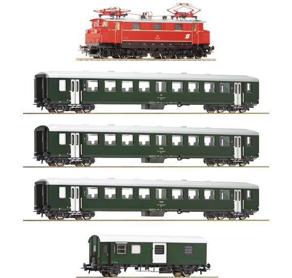 Roco 61493 - Austrian 5  piece set: Electric locomotive 1670.27 with passenger train of the ÖBB
