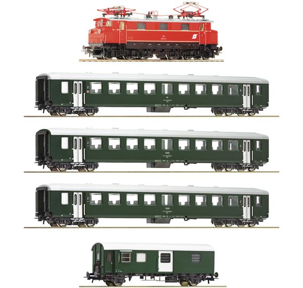Roco 61494 - Austrian 5  piece set: Electric locomotive 1670.27 with passenger train of the ÖBB (Sound)