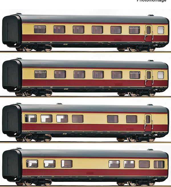 Roco 6200003 - German 4-piece set: Intermediate coach for gas turbine multiple unit class 602 of the DB