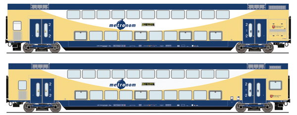 Roco 6200106 - 2-piece set: Double-decker coaches, metronom