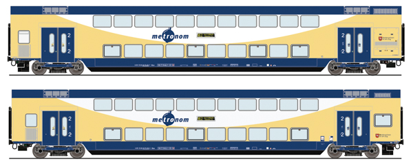Roco 6220106 - German 2-Piece Double-Decker Coaches Set of the Metronom