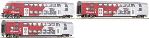 Roco 64010 - 3- piece set double-deck coaches of the ÖBB
