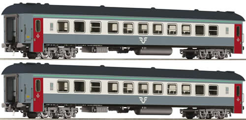 Roco 64081 - Set: passenger train cars, grey/red, SJ