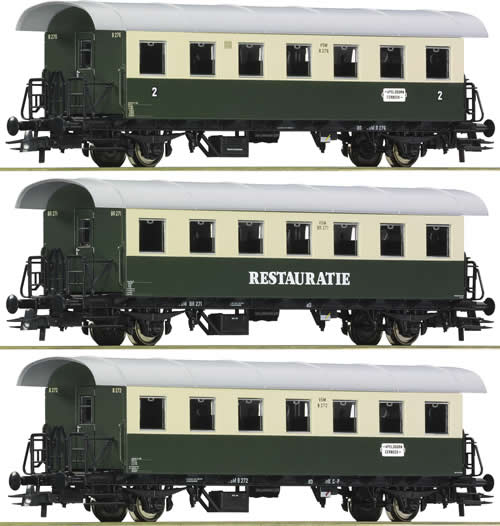 Roco 64085 - Set: passenger cars Spanten, green/beige