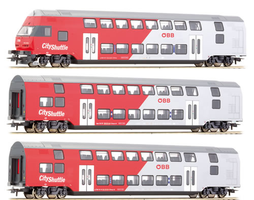 Roco 64140 - Austrian 3pc Double-deck Train Set of the OBB