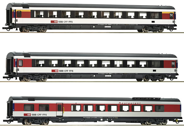 Roco 64143 - Swiss 3-piece Set Passenger Carriage of the SBB