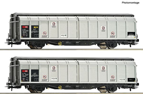 Roco 6600027 - Swiss 2-piece set: Sliding-wall wagon of the SBB Cargo