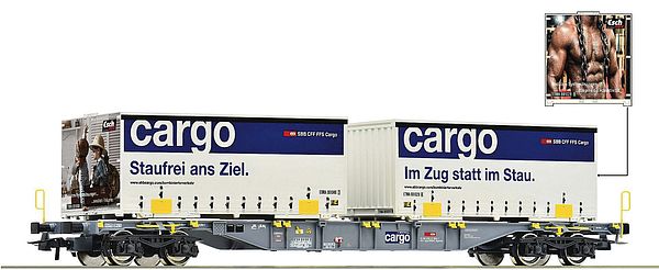 Roco 6600028 - Swiss Container carrier wagon of the SBB Cargo