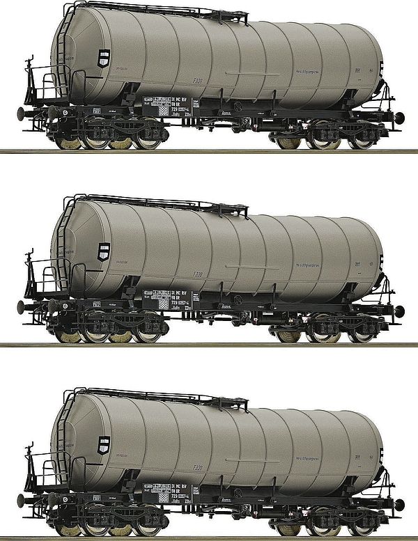 Roco 6600030 - German 3-piece set: Funnel flow tank wagon of the DR