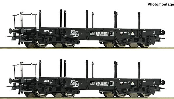 Roco 6600031 - German 2-piece set: Heavy-duty wagon of the DR