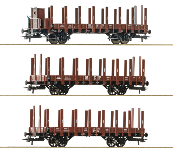 Roco 6600041 - 3-piece set: Stake wagons, DRG