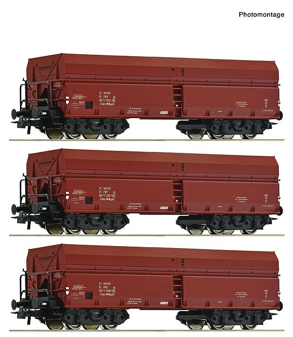 Roco 6600044 - Polish 3-piece set: Self-unloading wagon of the PKP