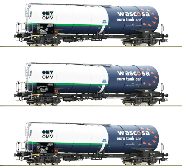 Roco 6600054 - 3-piece set: Tank wagons, Wascosa/OMV