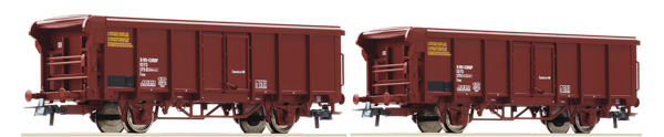 Roco 6600082 - 2-piece set: Rolling roof wagones, FS