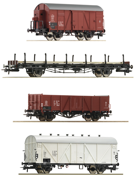 Roco 6600101 - 4 piece set: Goods wagons, PKP