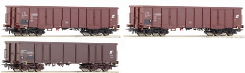 Roco 66097 - Set #2: 3-piece open freight cars of the ÖBB