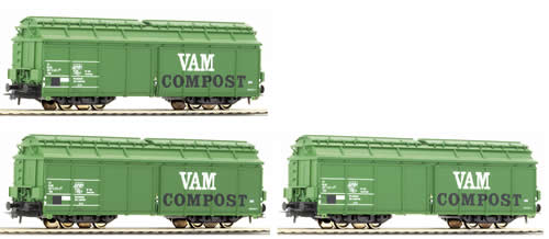 Roco 66116 - 3 Piece Set: Compost Wagons