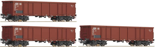 Roco 66124 - 3 Piece Set: Roller Shutter Freight Wagons