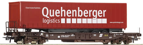 Roco 66975 - Flat Car w/ Container Quehenberger Logistics