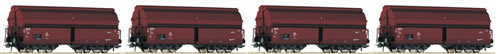 Roco 67063 - Set of four swing roof wagons, DB
