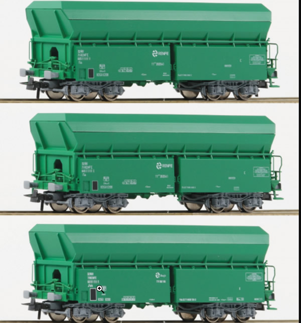 Roco 67080 - 3 piece set: Self-unloading hopper wagons, RENFE