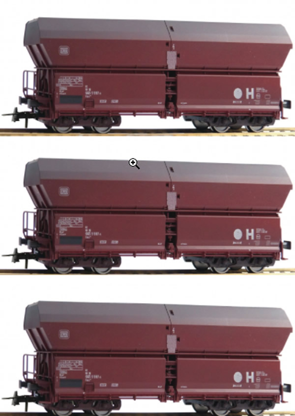 Roco 67082 - 3 piece set: Self-unloading hopper wagons, DB